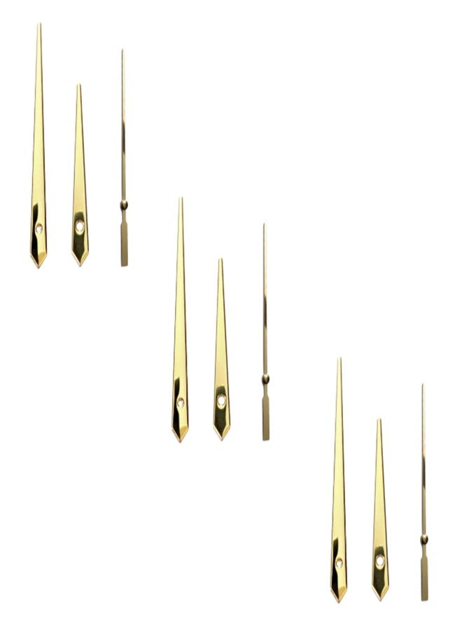 Epoxy Fusion Wall Clock Hands, Glossy Gold Plain Pati, Set of 3 for Resin Clock - Image 1